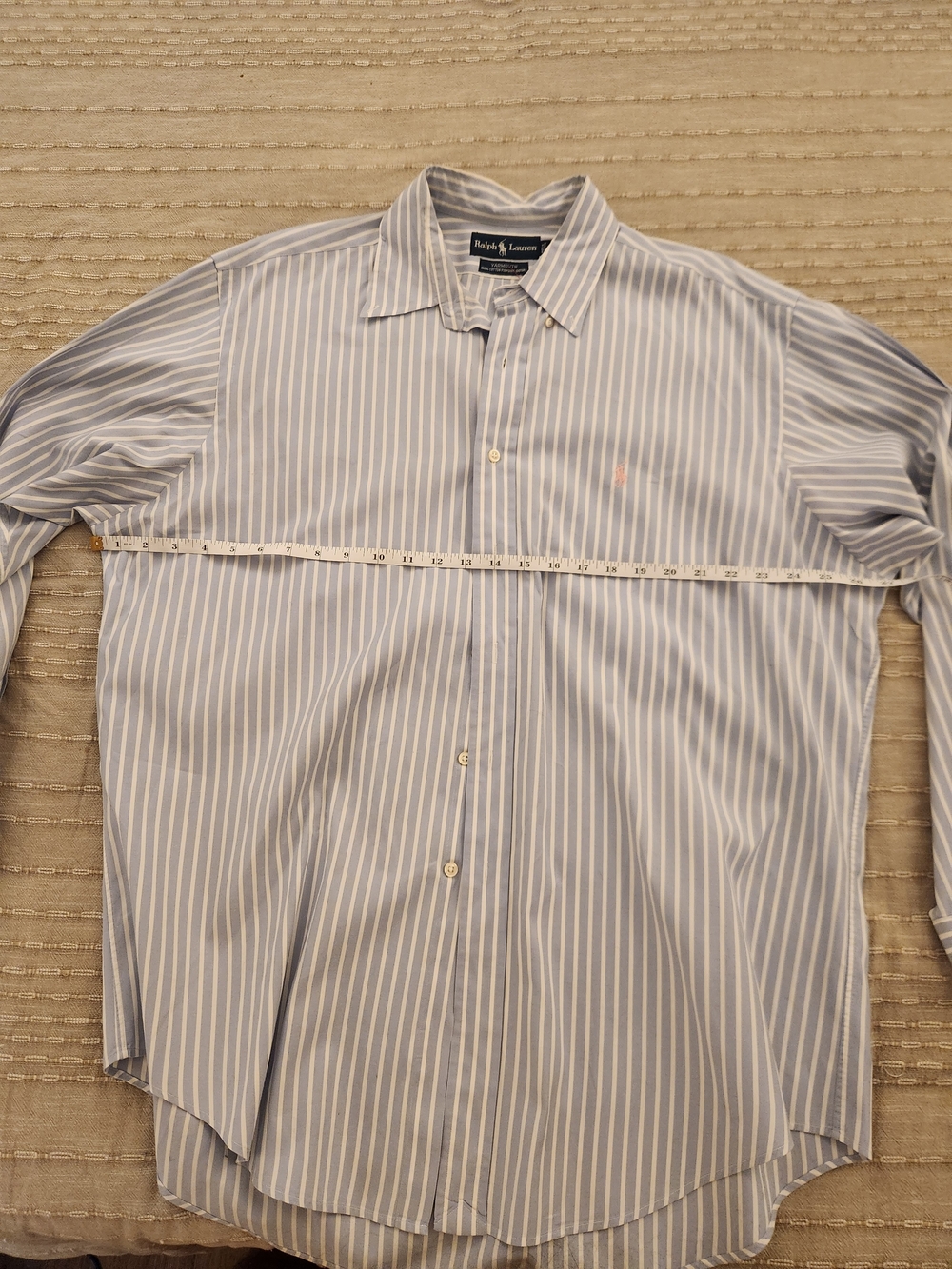 Ralph Lauren Light Blue and White Striped Dress Shirt